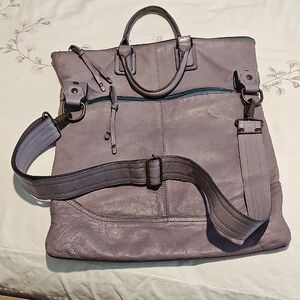 Maurizio Taiuti Purple Leather Bag With Pink Interior